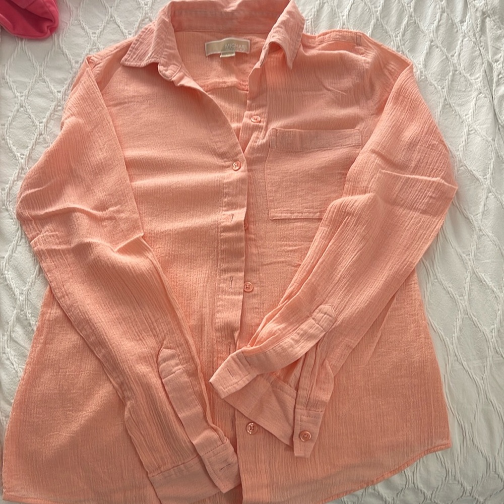 Michael Kors linen long sleeve‎ with buttons extra small